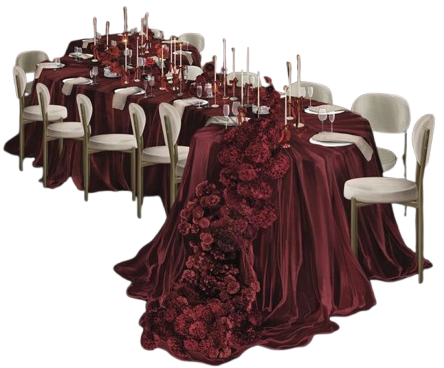 Decorative table with flowers